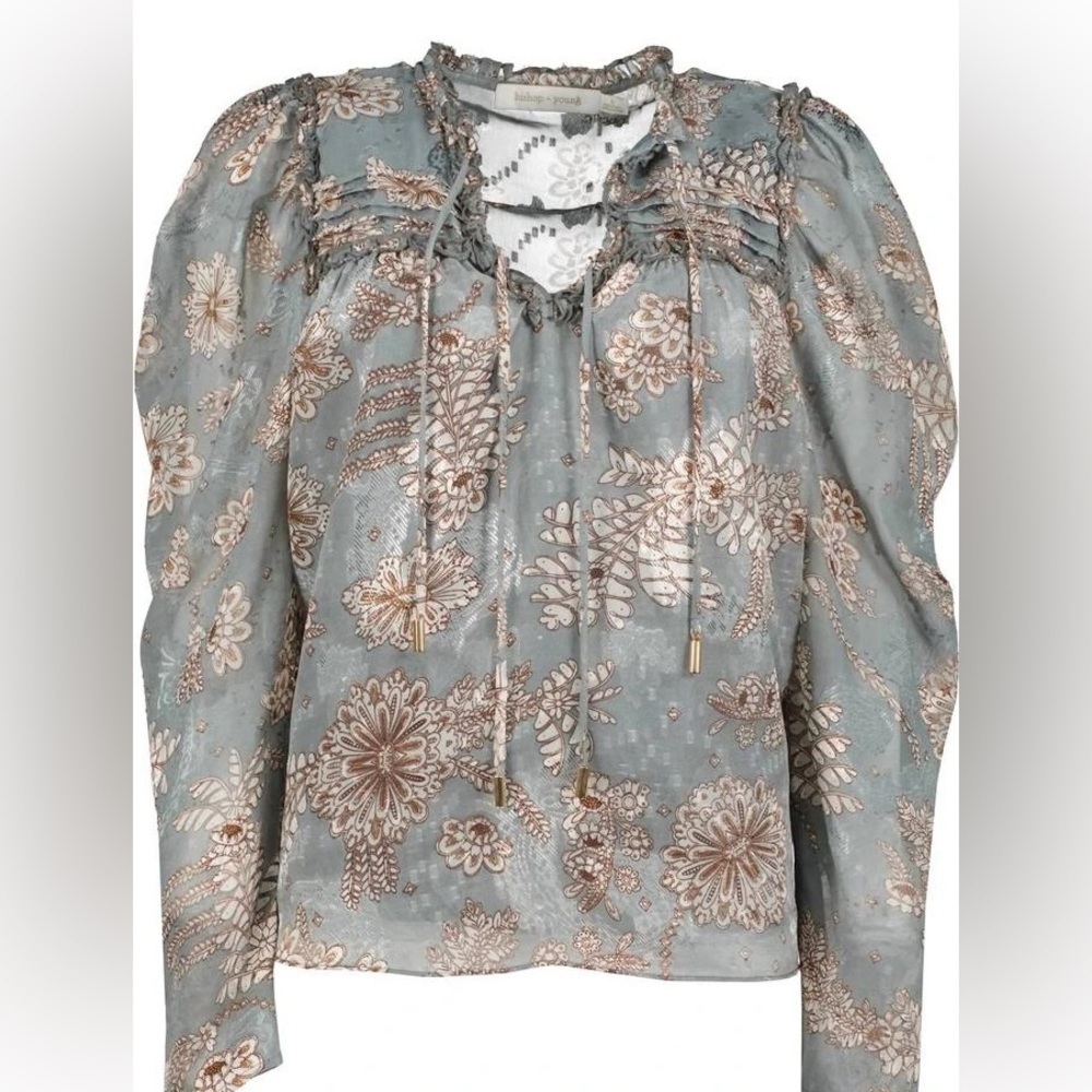 Women’s BISHOP + YOUNG Sydney blouse in jade floral- Size XS
